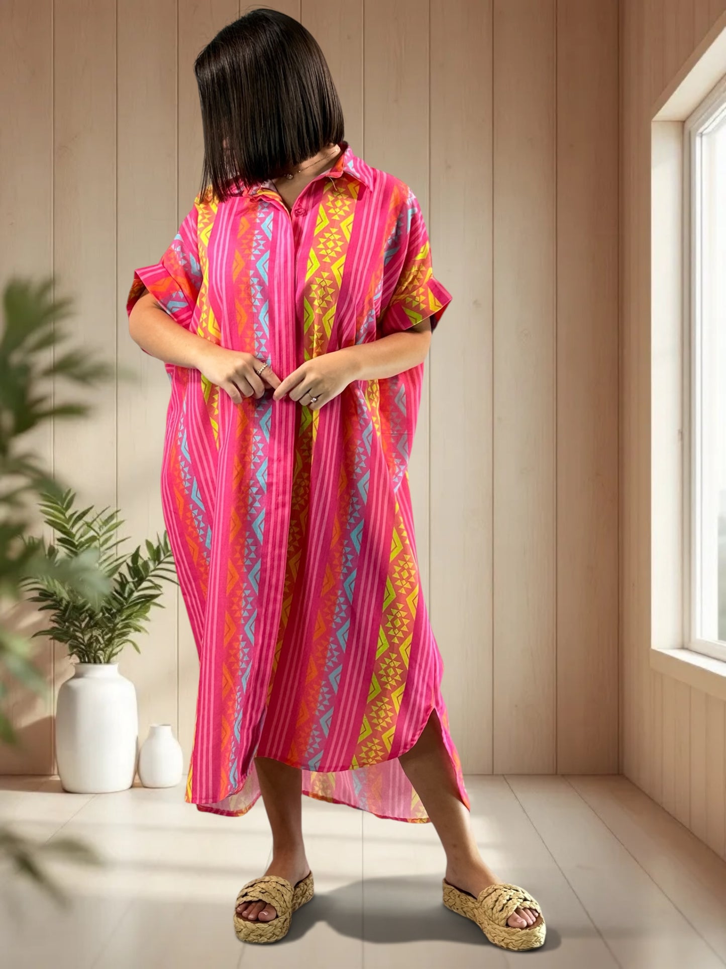 MIRANDA - ROBE A MOTIF JUSQU'A LA TAILLE 52