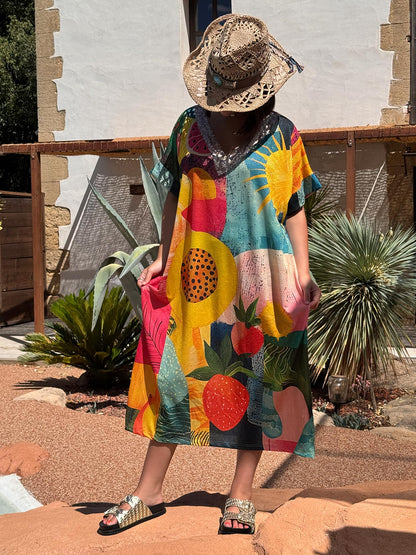 ROSANA - ROBE FLUIDE SCINTILLANTE OVERSIZE JUSQU'A LA TAILLE 50/52 REF10