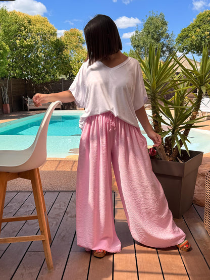 HUGO - PANTALON FLUIDE ROSE TAILLE 46/48 A 54