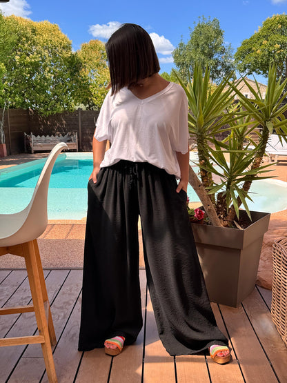 HUGO - PANTALON FLUIDE NOIR TAILLE 46/48 A 54