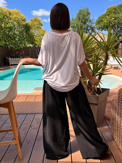 HUGO - PANTALON FLUIDE NOIR TAILLE 46/48 A 54