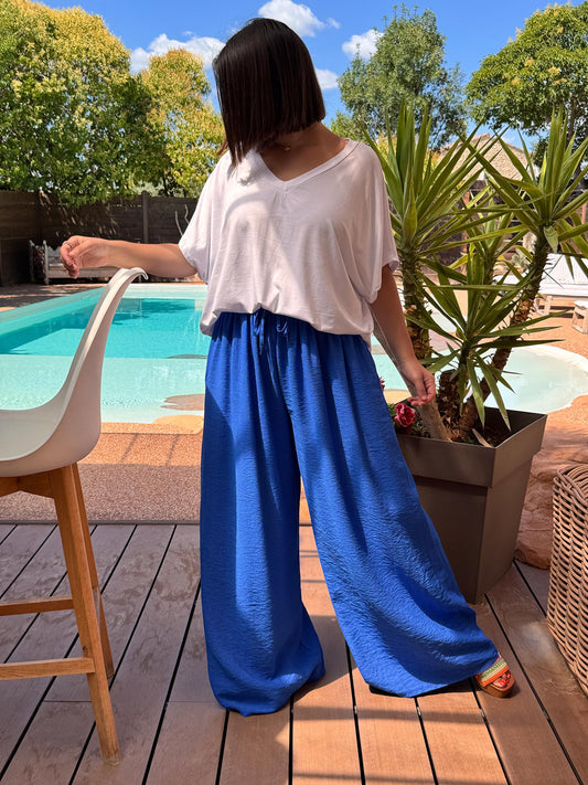 HUGO - PANTALON FLUIDE BLEU TAILLE 48 A 54
