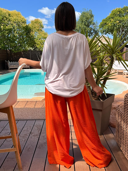 HUGO - PANTALON FLUIDE ORANGE TAILLE 46/48 A 54