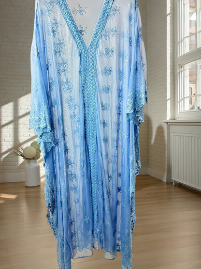 FALBALA - ROBE LONGUE BLEUE EN TULLE JUSQU'A LA TAILLE 60