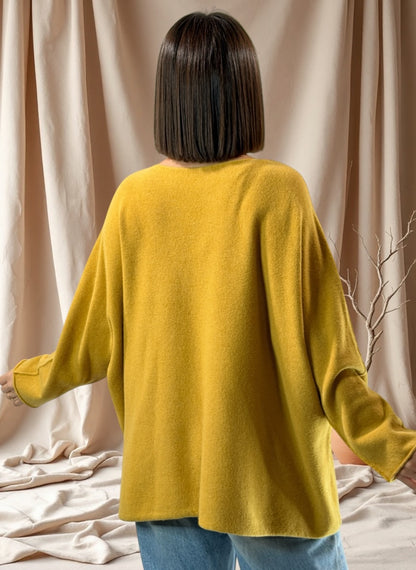 PAOLA - PULL OVERSIZE CURRY JUSQU'A LA TAILLE 54/56