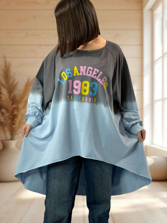 CALIFORNIA - SWEAT BLEU GRIS JUSQU'A LA TAILLE 60