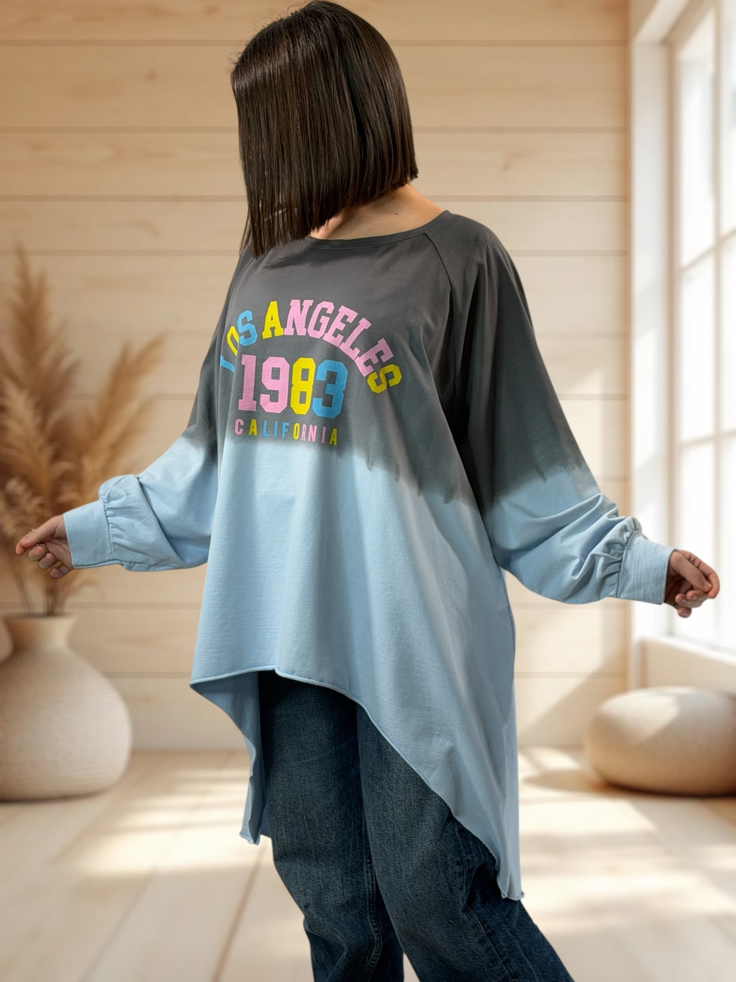 CALIFORNIA - SWEAT BLEU GRIS JUSQU'A LA TAILLE 60