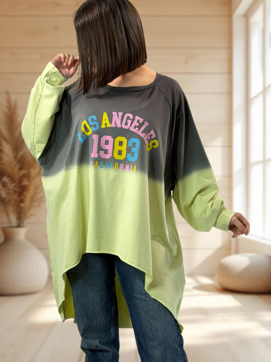 CALIFORNIA - SWEAT VERT ANIS GRIS JUSQU'A LA TAILLE 60