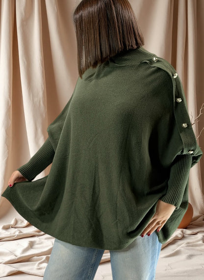 MASSIMO - PULL OVERSIZE KAKI JUSQU'A LA TAILLE 58