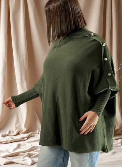MASSIMO - PULL OVERSIZE KAKI JUSQU'A LA TAILLE 58