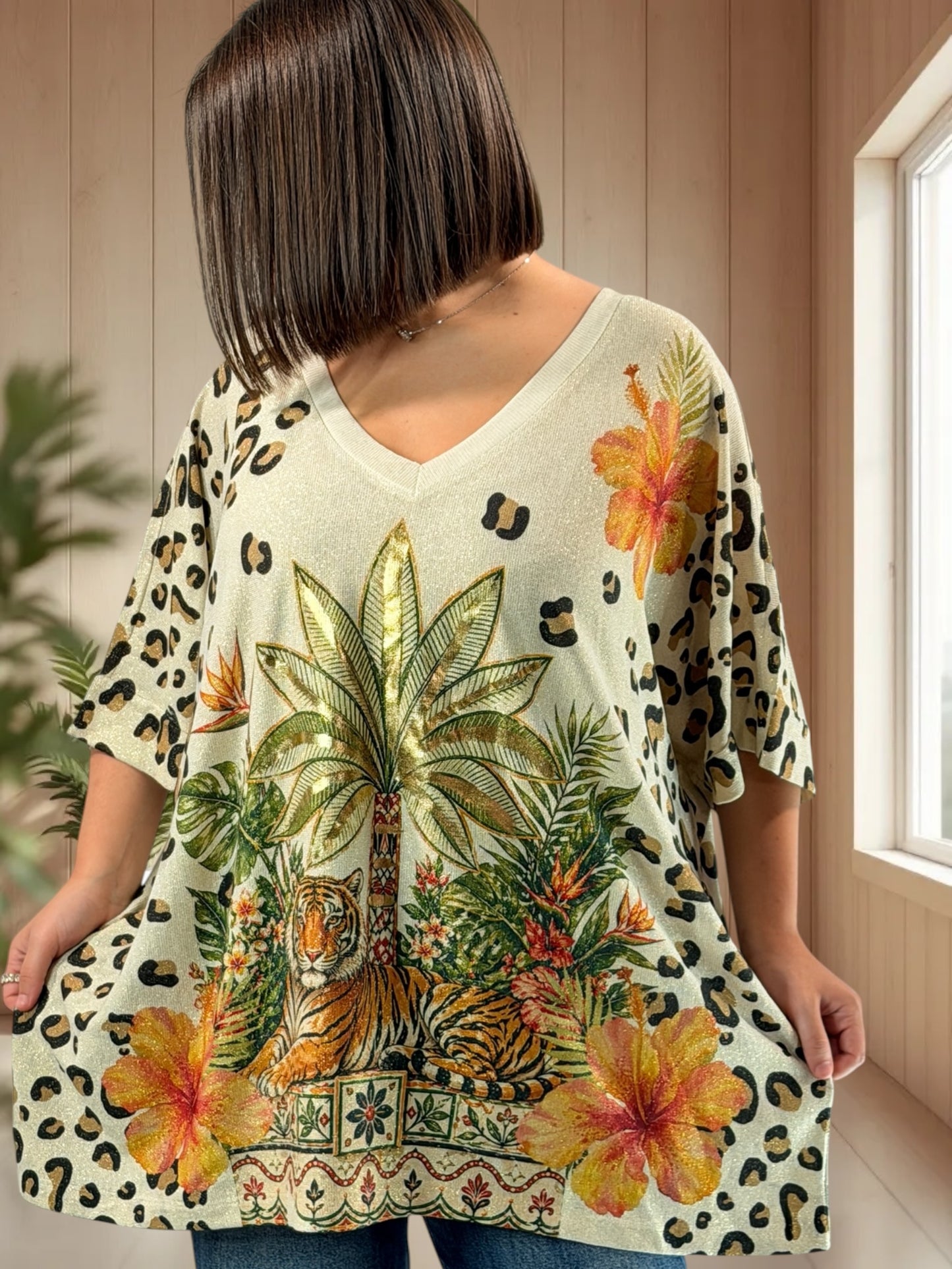 MAGNOLIA - TEE-SHIRT OVERSIZE FLUIDE SCINTILLANT JUSQU'A LA TAILLE 56