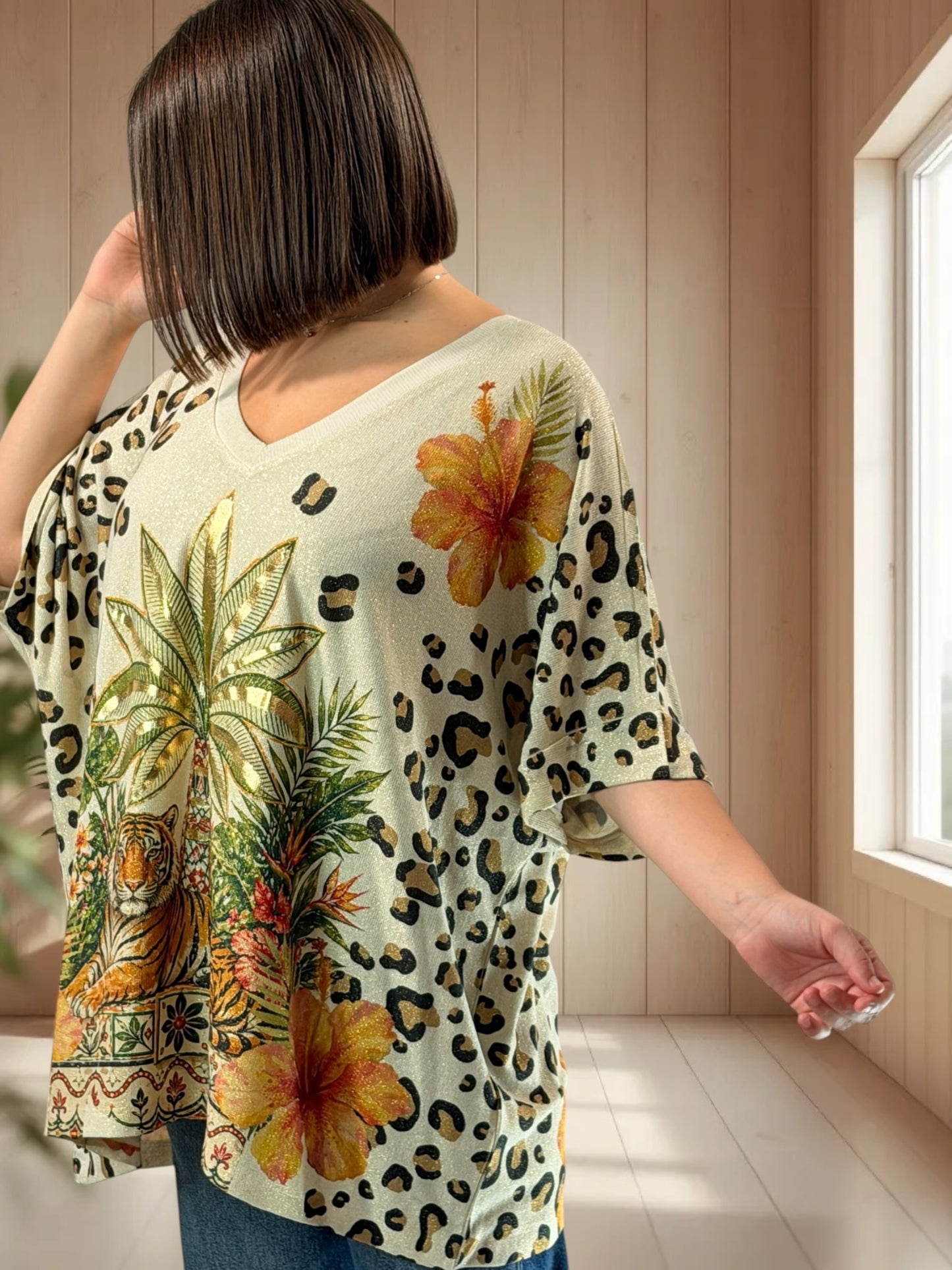 MAGNOLIA - TEE-SHIRT OVERSIZE FLUIDE SCINTILLANT JUSQU'A LA TAILLE 56