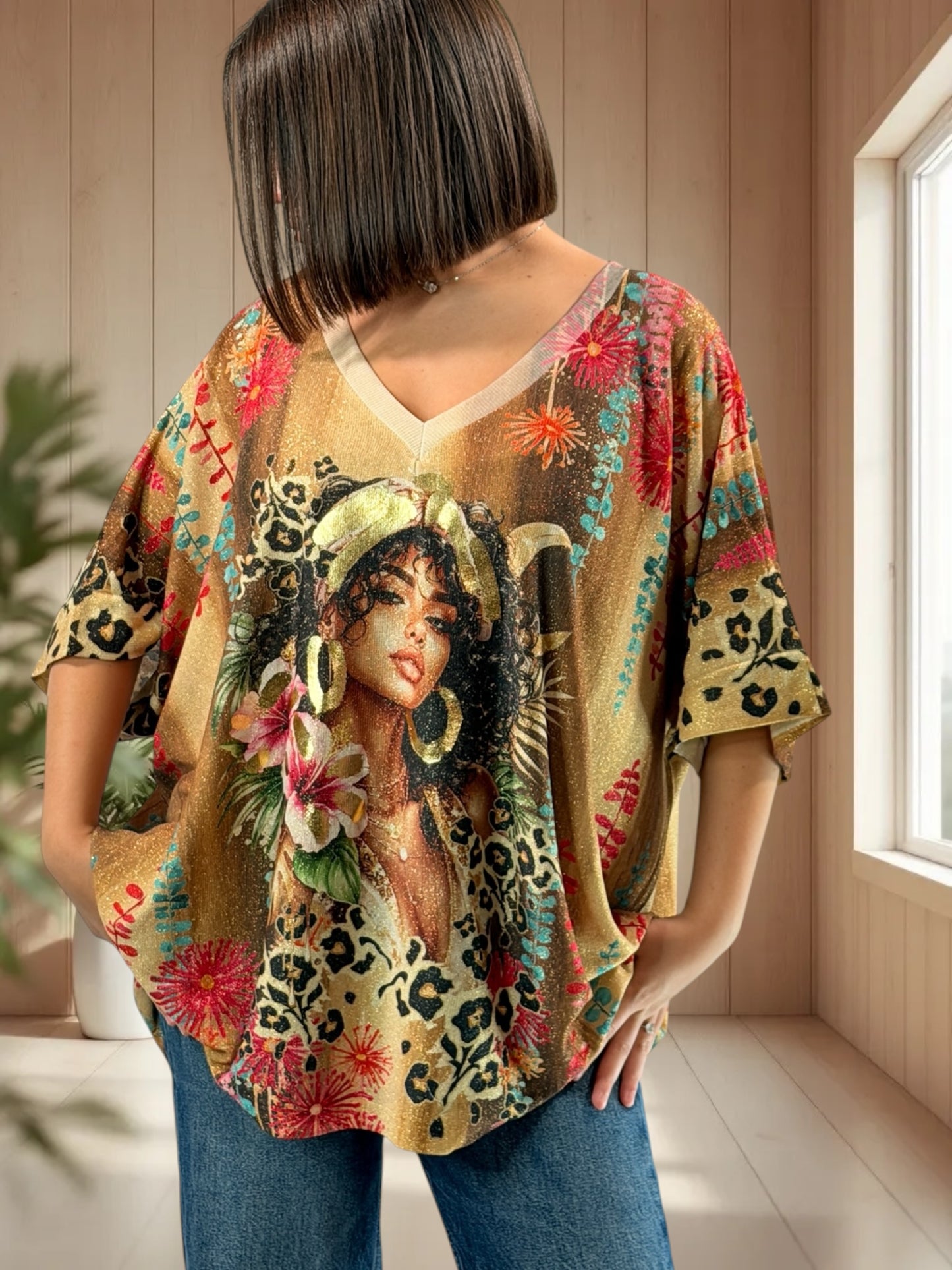 MAGNOLIA - TEE-SHIRT OVERSIZE FLUIDE SCINTILLANT JUSQU'A LA TAILLE 56
