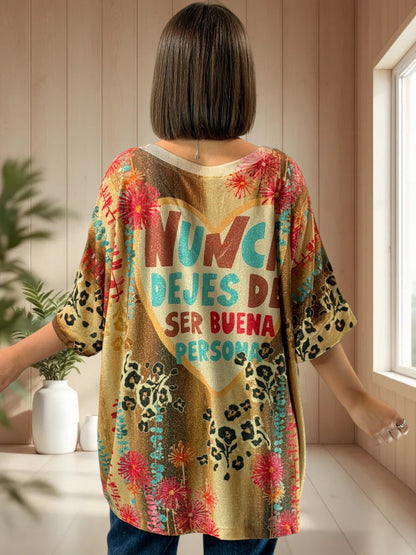 MAGNOLIA - TEE-SHIRT OVERSIZE FLUIDE SCINTILLANT JUSQU'A LA TAILLE 56