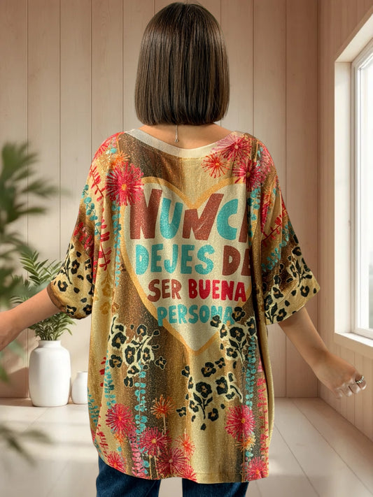MAGNOLIA - TEE-SHIRT OVERSIZE FLUIDE SCINTILLANT JUSQU'A LA TAILLE 56