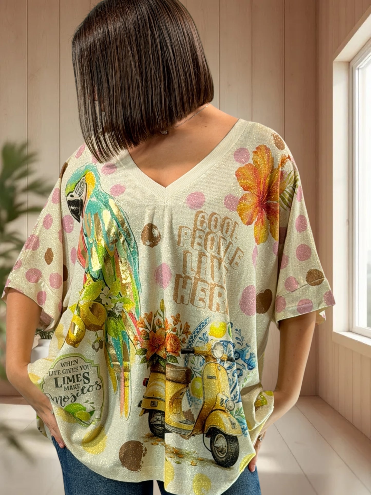 MAGNOLIA - TEE-SHIRT OVERSIZE FLUIDE SCINTILLANT JUSQU'A LA TAILLE 56