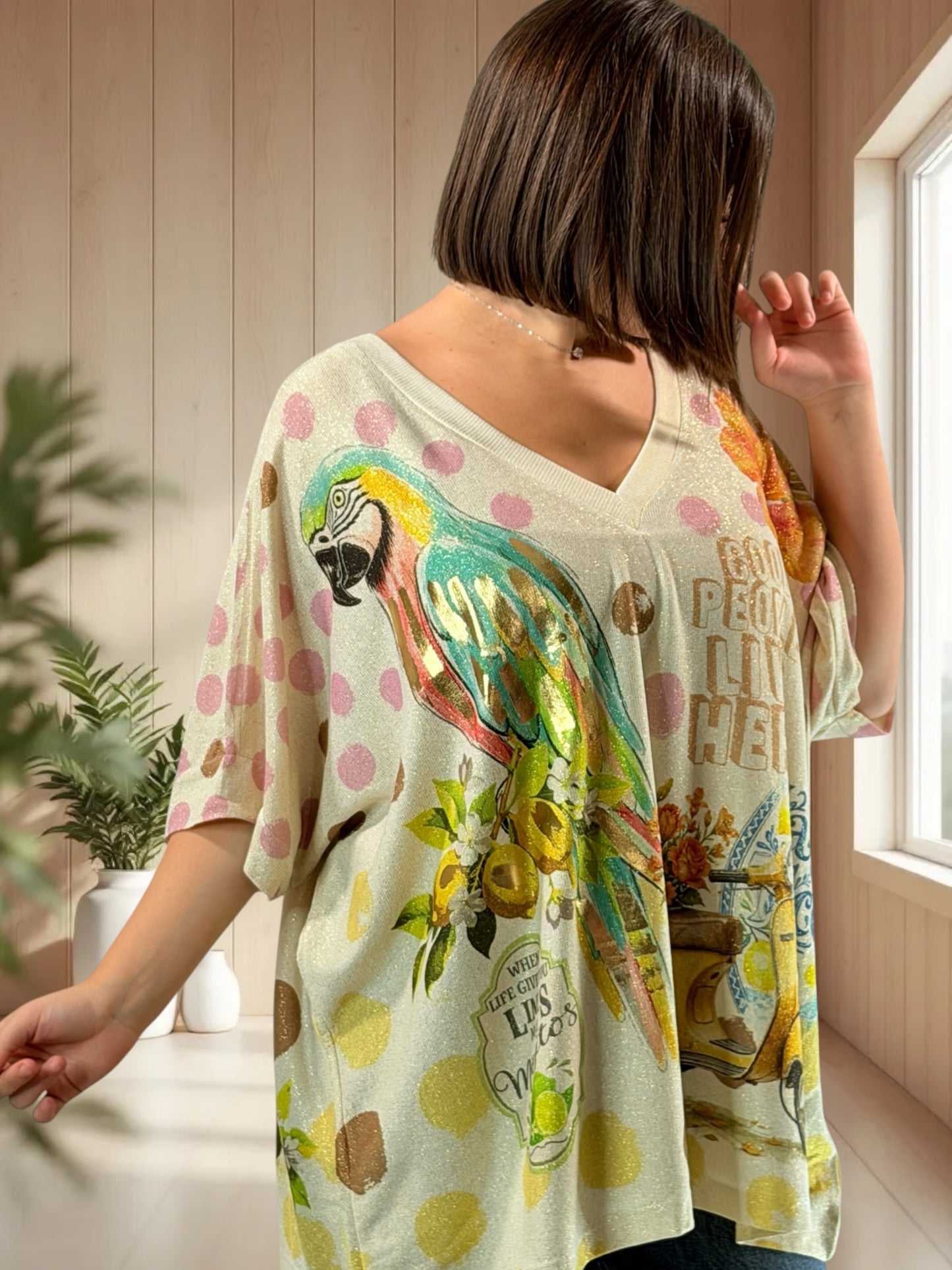 MAGNOLIA - TEE-SHIRT OVERSIZE FLUIDE SCINTILLANT JUSQU'A LA TAILLE 56
