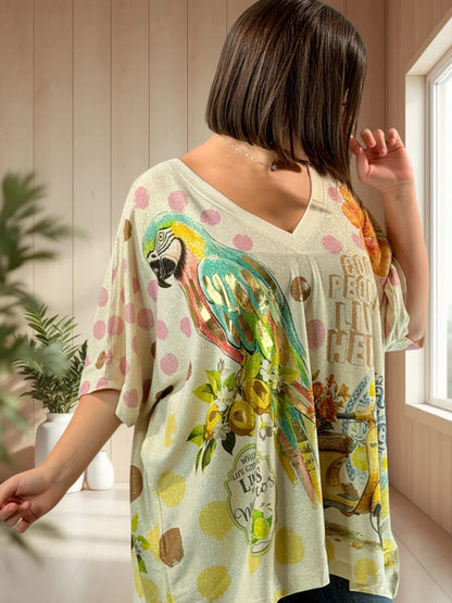 MAGNOLIA - TEE-SHIRT OVERSIZE FLUIDE SCINTILLANT JUSQU'A LA TAILLE 56