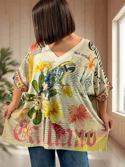 MAGNOLIA - TEE-SHIRT OVERSIZE FLUIDE SCINTILLANT JUSQU'A LA TAILLE 56
