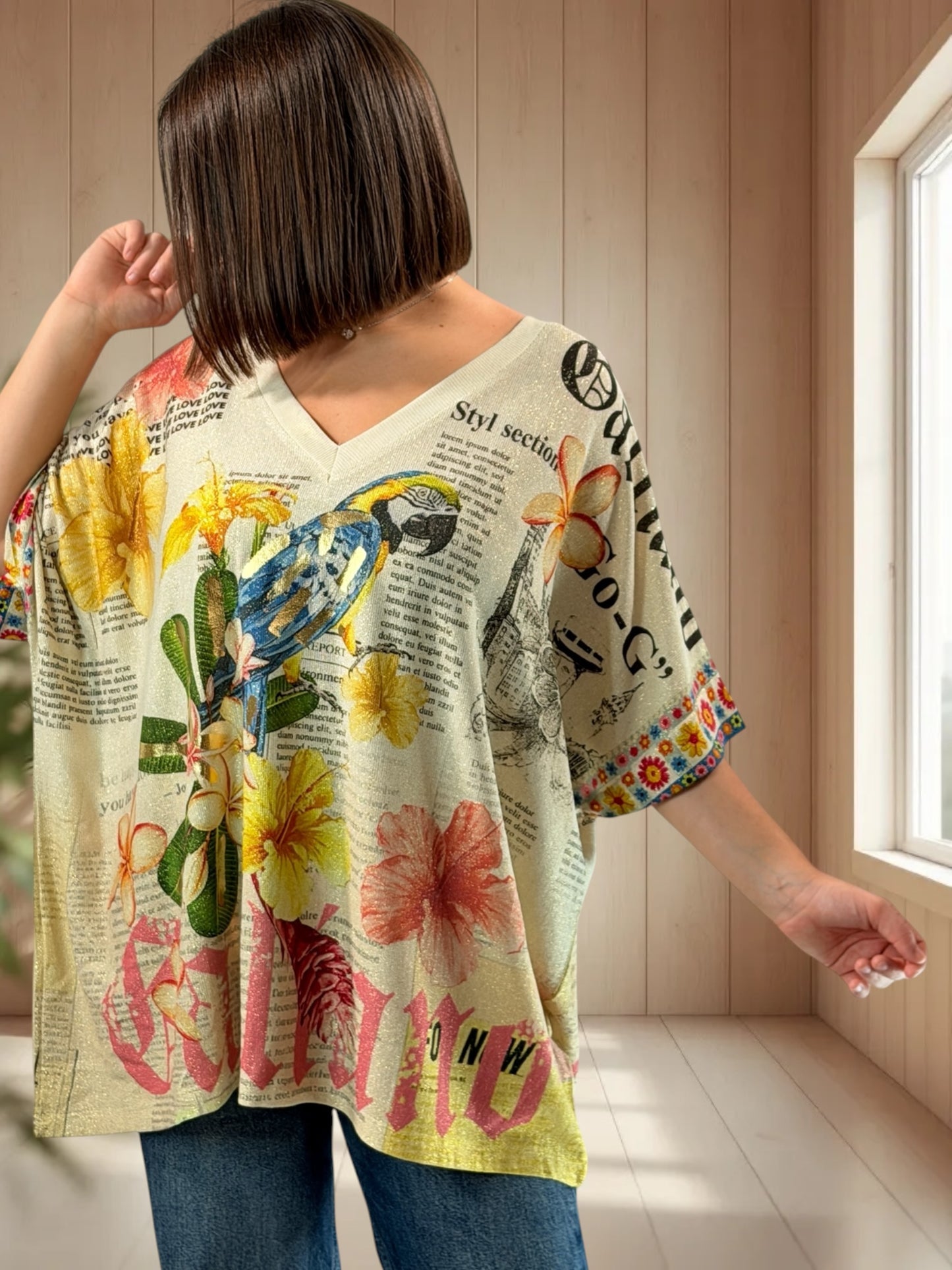 MAGNOLIA - TEE-SHIRT OVERSIZE FLUIDE SCINTILLANT JUSQU'A LA TAILLE 56