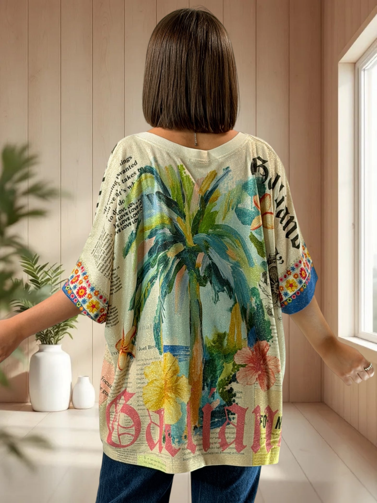 MAGNOLIA - TEE-SHIRT OVERSIZE FLUIDE SCINTILLANT JUSQU'A LA TAILLE 56