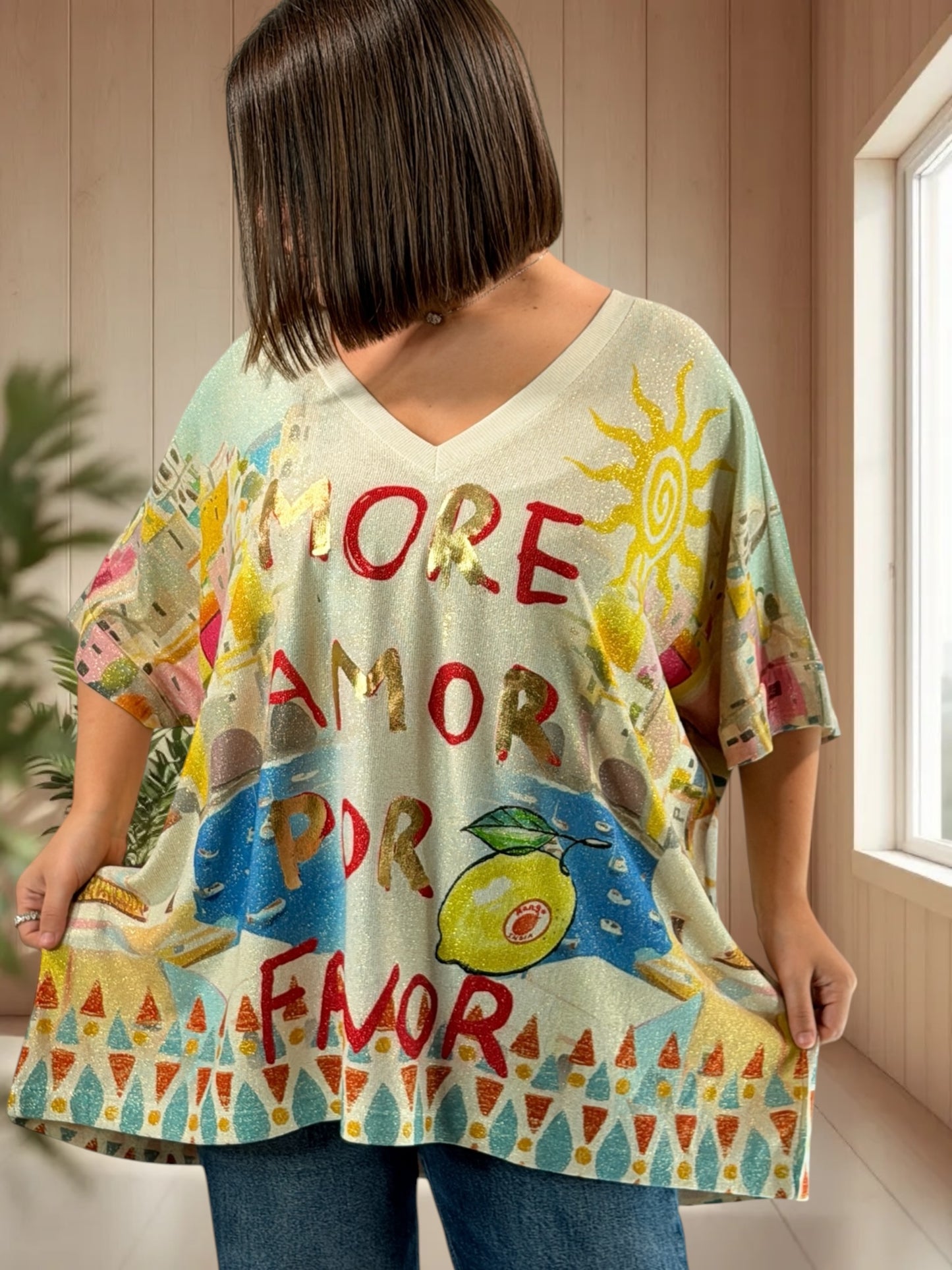 MAGNOLIA - TEE-SHIRT OVERSIZE FLUIDE SCINTILLANT JUSQU'A LA TAILLE 56