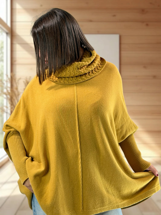 BERLINGOT - PULL OVERSIZE CURRY JUSQU'A LA TAILLE 58