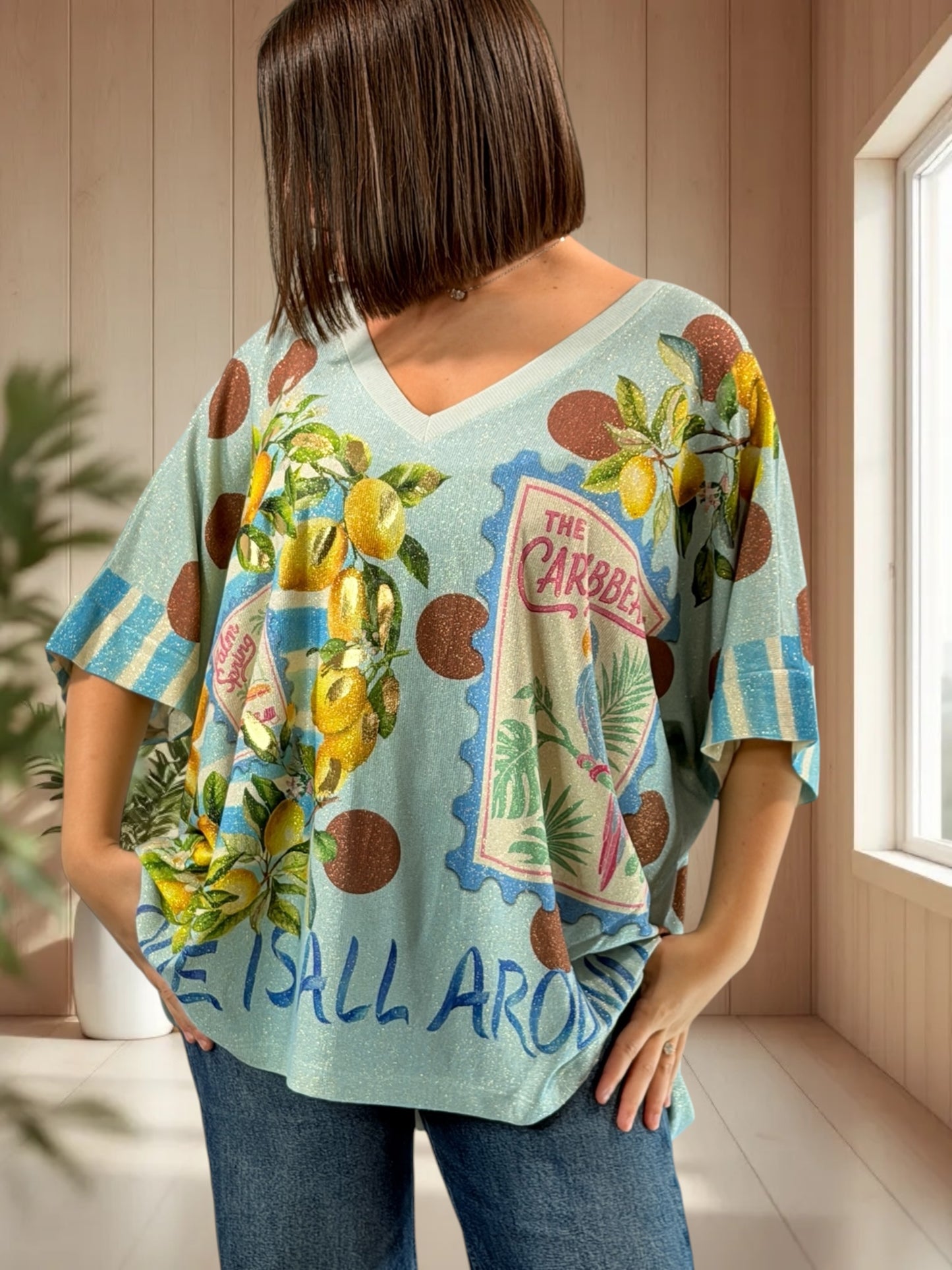 MAGNOLIA - TEE-SHIRT OVERSIZE FLUIDE SCINTILLANT JUSQU'A LA TAILLE 56
