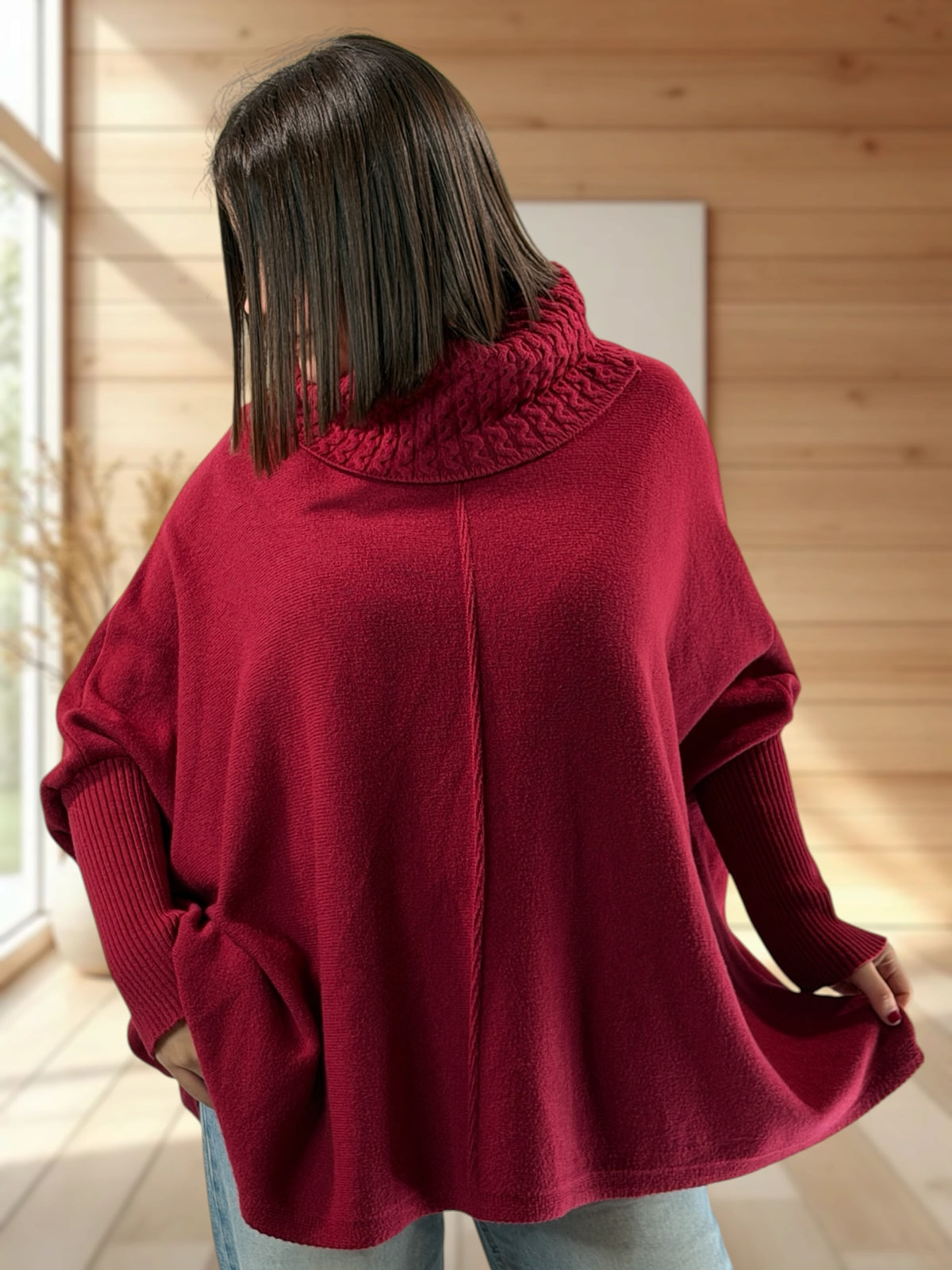 BERLINGOT - PULL OVERSIZE ROUGE JUSQU'A LA TAILLE 58