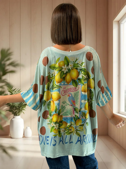 MAGNOLIA - TEE-SHIRT OVERSIZE FLUIDE SCINTILLANT JUSQU'A LA TAILLE 56
