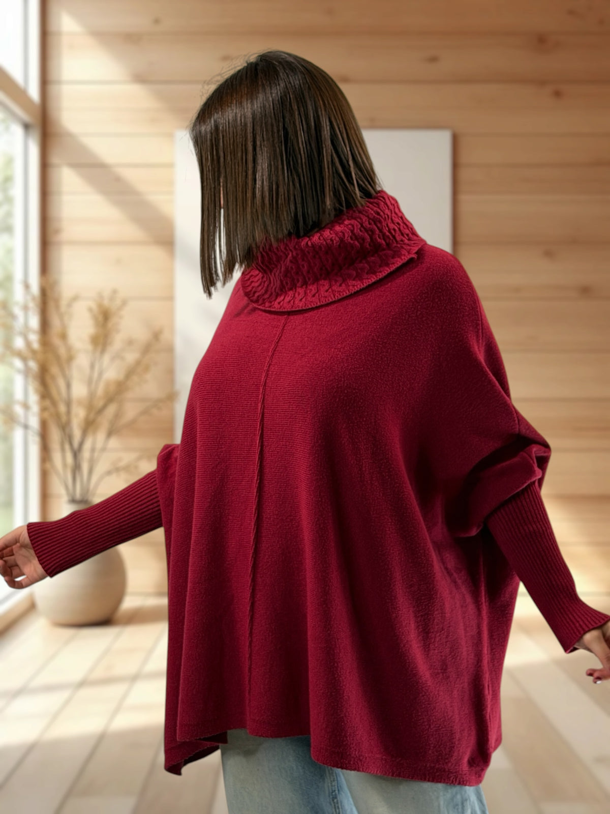 BERLINGOT - PULL OVERSIZE ROUGE JUSQU'A LA TAILLE 58