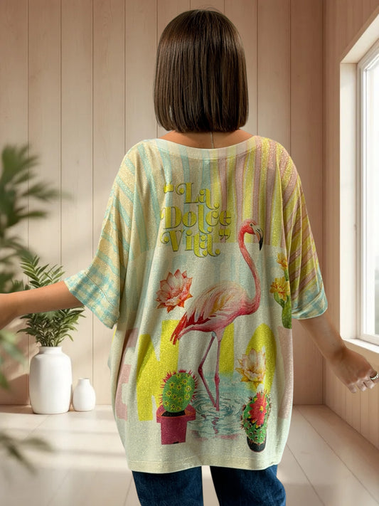MAGNOLIA - TEE-SHIRT OVERSIZE FLUIDE SCINTILLANT JUSQU'A LA TAILLE 56
