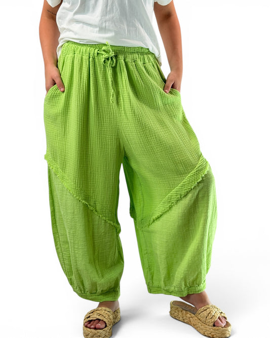 RICARDO - PANTALON BI-MATIERE VERT JUSQU'A LA TAILLE 52