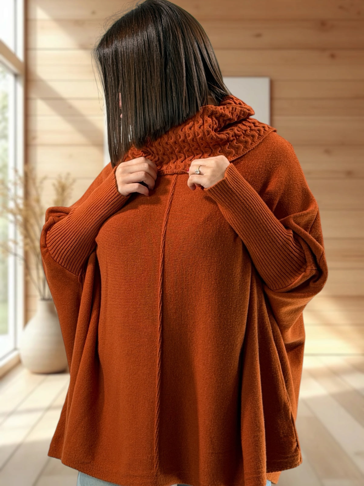 BERLINGOT - PULL OVERSIZE ROUX JUSQU'A LA TAILLE 58
