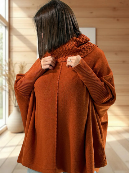 BERLINGOT - PULL OVERSIZE ROUX JUSQU'A LA TAILLE 58