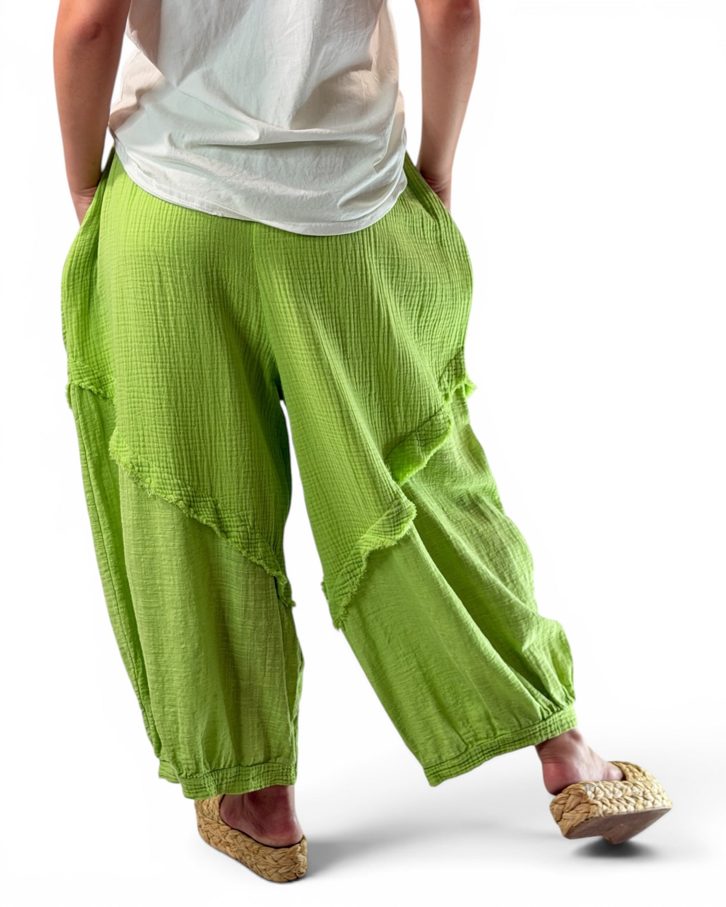 RICARDO - PANTALON BI-MATIERE VERT JUSQU'A LA TAILLE 52