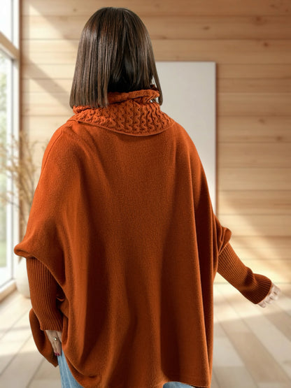 BERLINGOT - PULL OVERSIZE ROUX JUSQU'A LA TAILLE 58