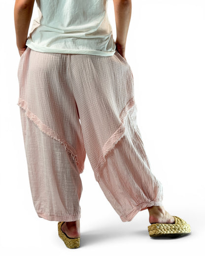 RICARDO - PANTALON BI-MATIERE ROSE JUSQU'A LA TAILLE 52
