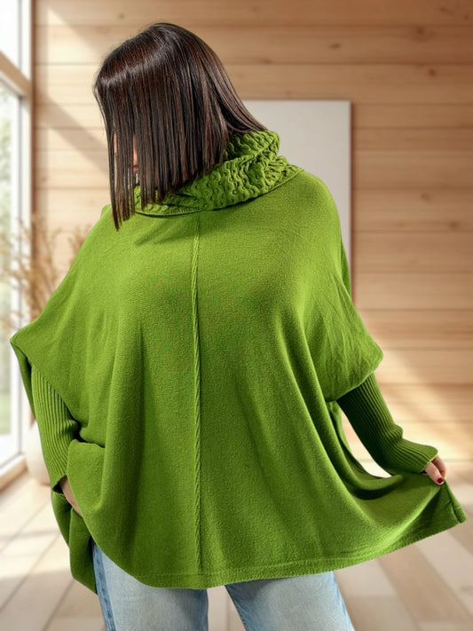 BERLINGOT - PULL OVERSIZE VERT JUSQU'A LA TAILLE 58