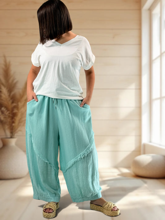 RICARDO - PANTALON BI-MATIERE LAGON JUSQU'A LA TAILLE 52