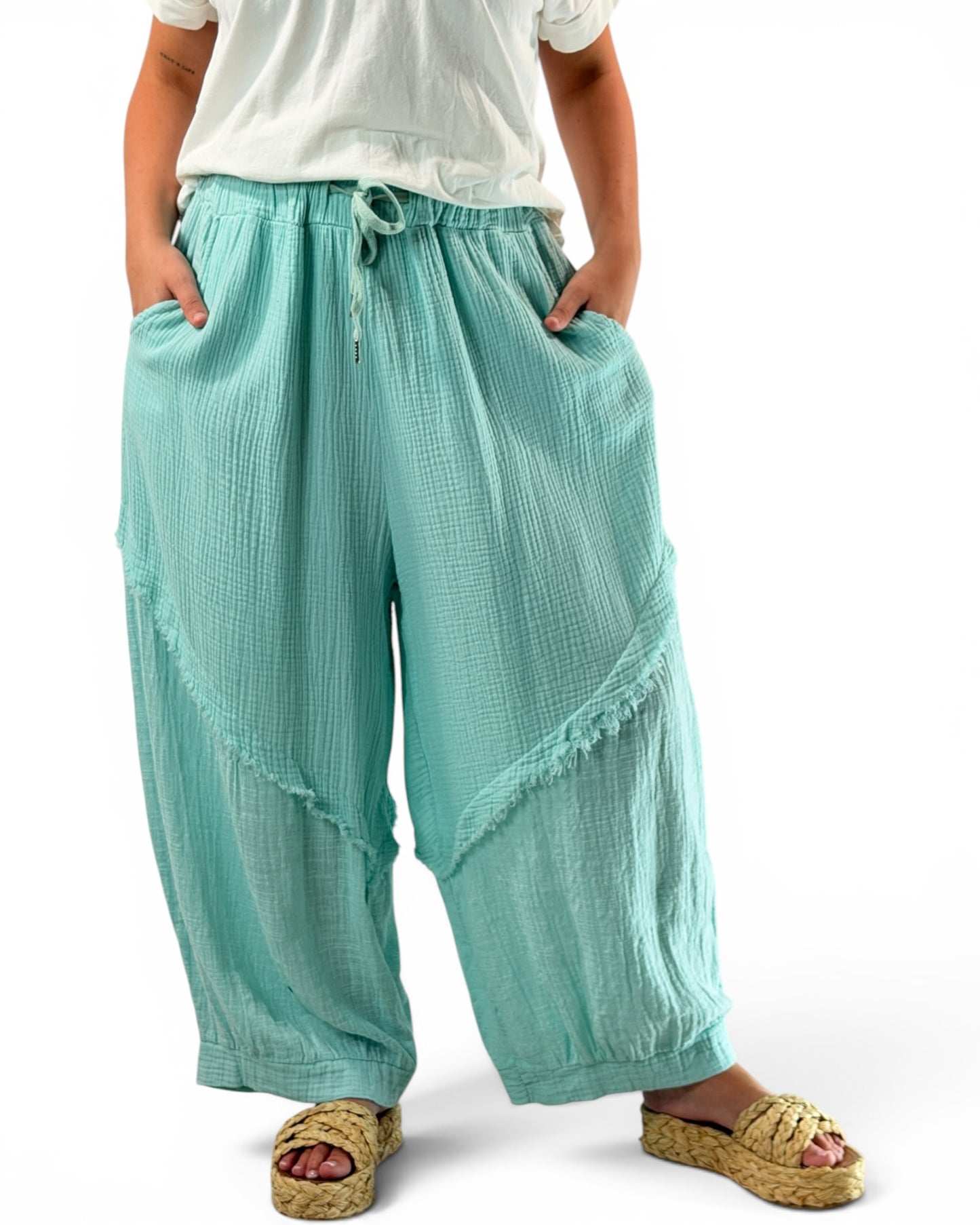 RICARDO - PANTALON BI-MATIERE LAGON JUSQU'A LA TAILLE 52