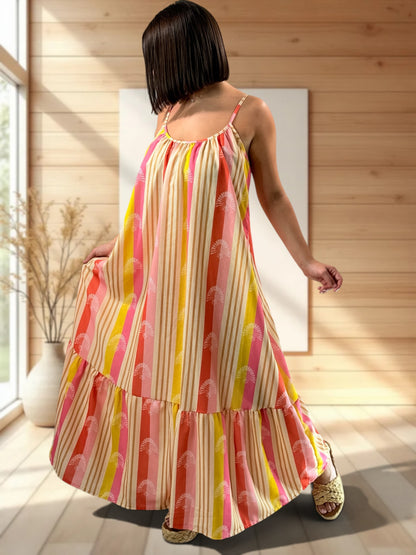 LISYANE - ROBE LONGUE A MOTIF JUSQU'A LA TAILLE 52