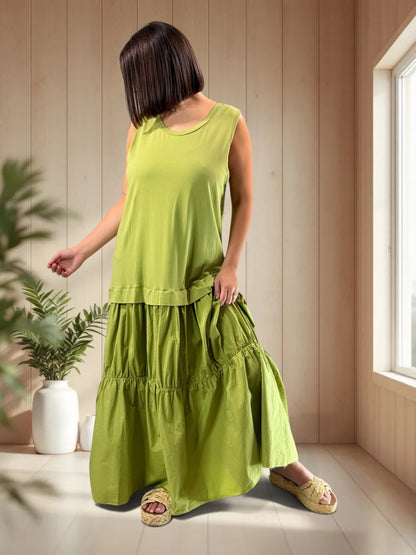 BARCELONE - ROBE LONGUE VERTE JUSQU'A LA TAILLE 48