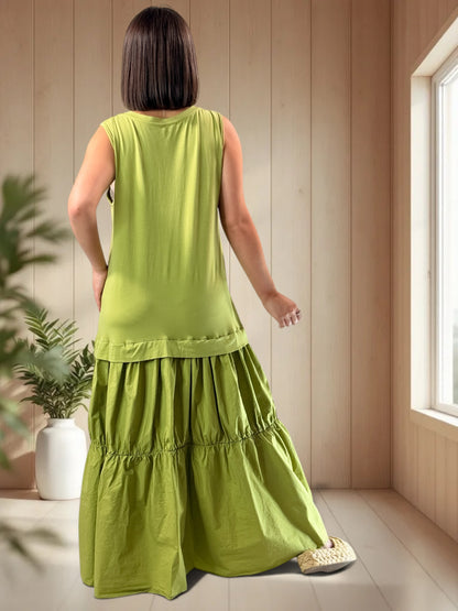 BARCELONE - ROBE LONGUE VERTE JUSQU'A LA TAILLE 48