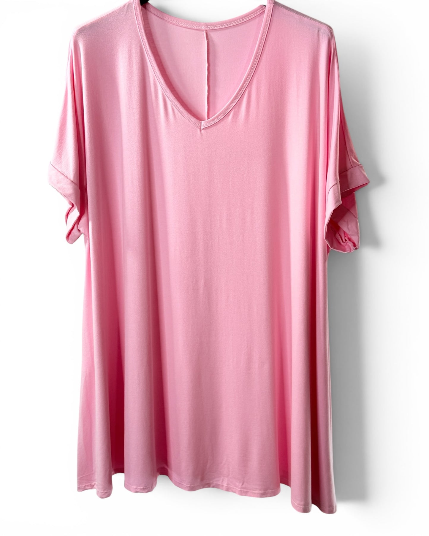 INGRID - T-SHIRT OVERSIZE ROSE JUSQU'A LA TAILLE 48 A 56