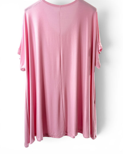 INGRID - T-SHIRT OVERSIZE ROSE JUSQU'A LA TAILLE 48 A 56
