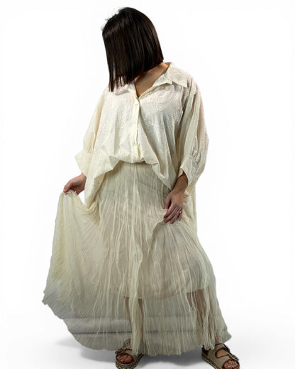 CATOU - JUPON BEIGE EN TULLE JUSQU'A LA TAILLE 48