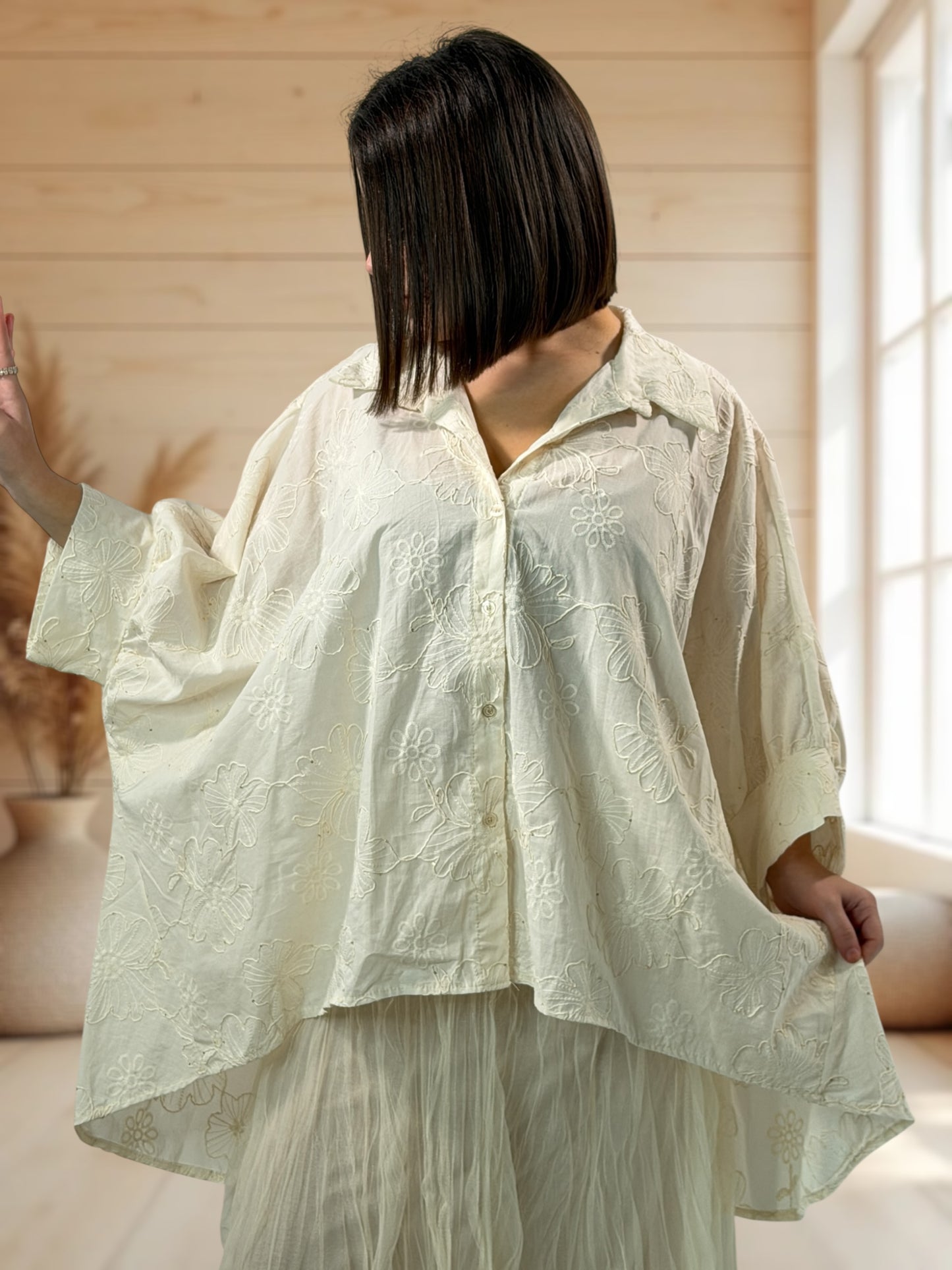 DREAM  - TUNIQUE OVERSIZE BRODÉE JUSQU'A LA TAILLE 56