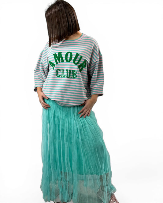 CATOU - JUPON TURQUOISE EN TULLE JUSQU'A LA TAILLE 48