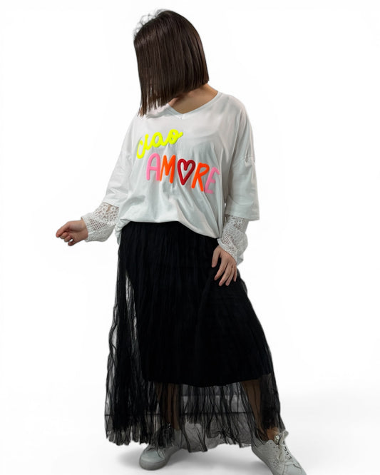 CATOU - JUPON NOIR EN TULLE JUSQU'A LA TAILLE 48